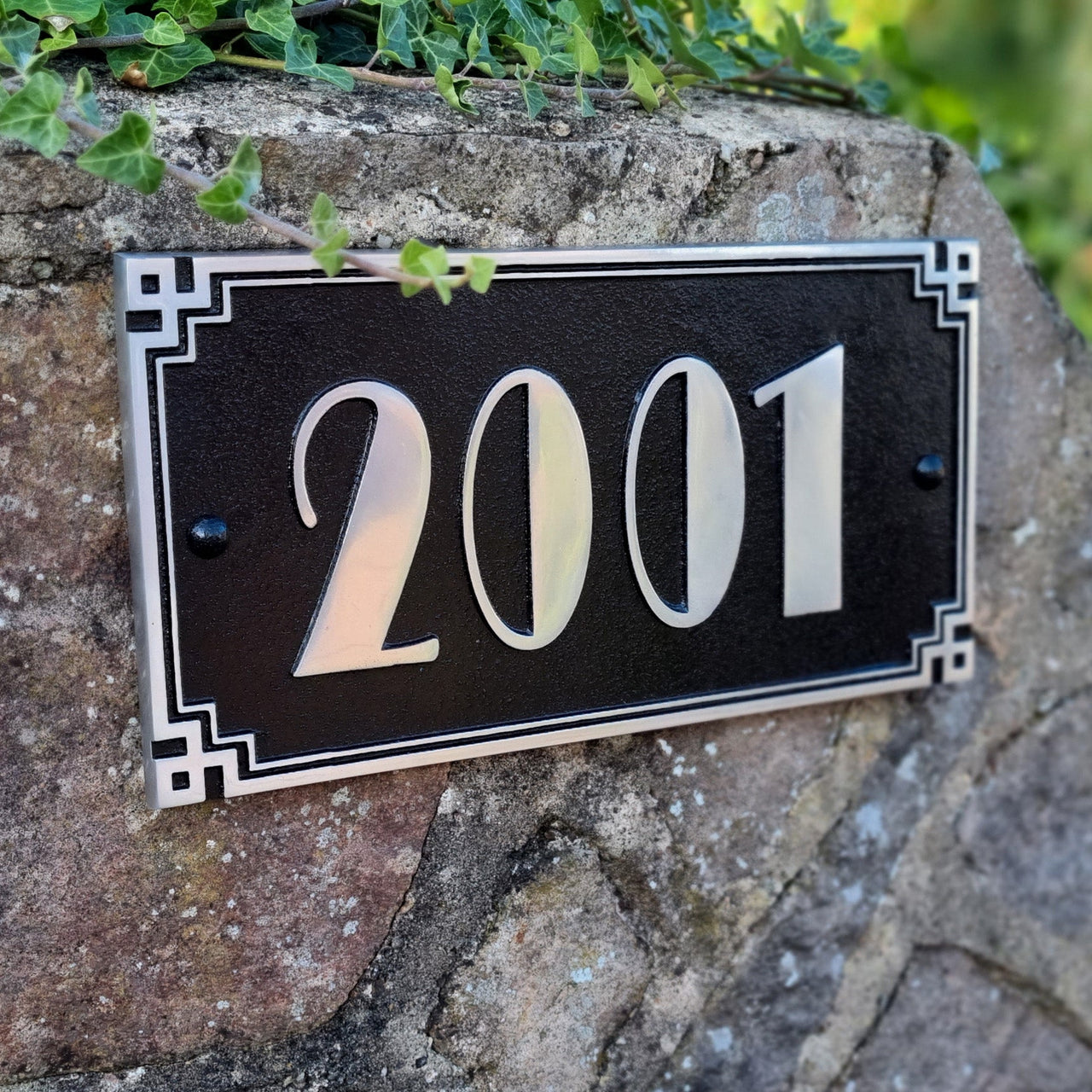 Large Cubic Art Deco House Number Sign - The Metal Foundry