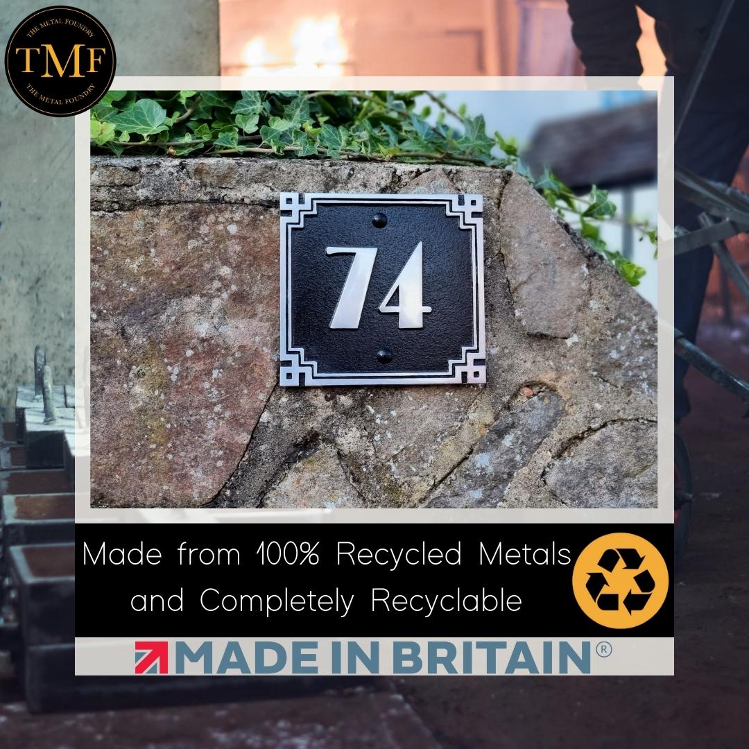 Large Cubic Art Deco House Number Sign - The Metal Foundry