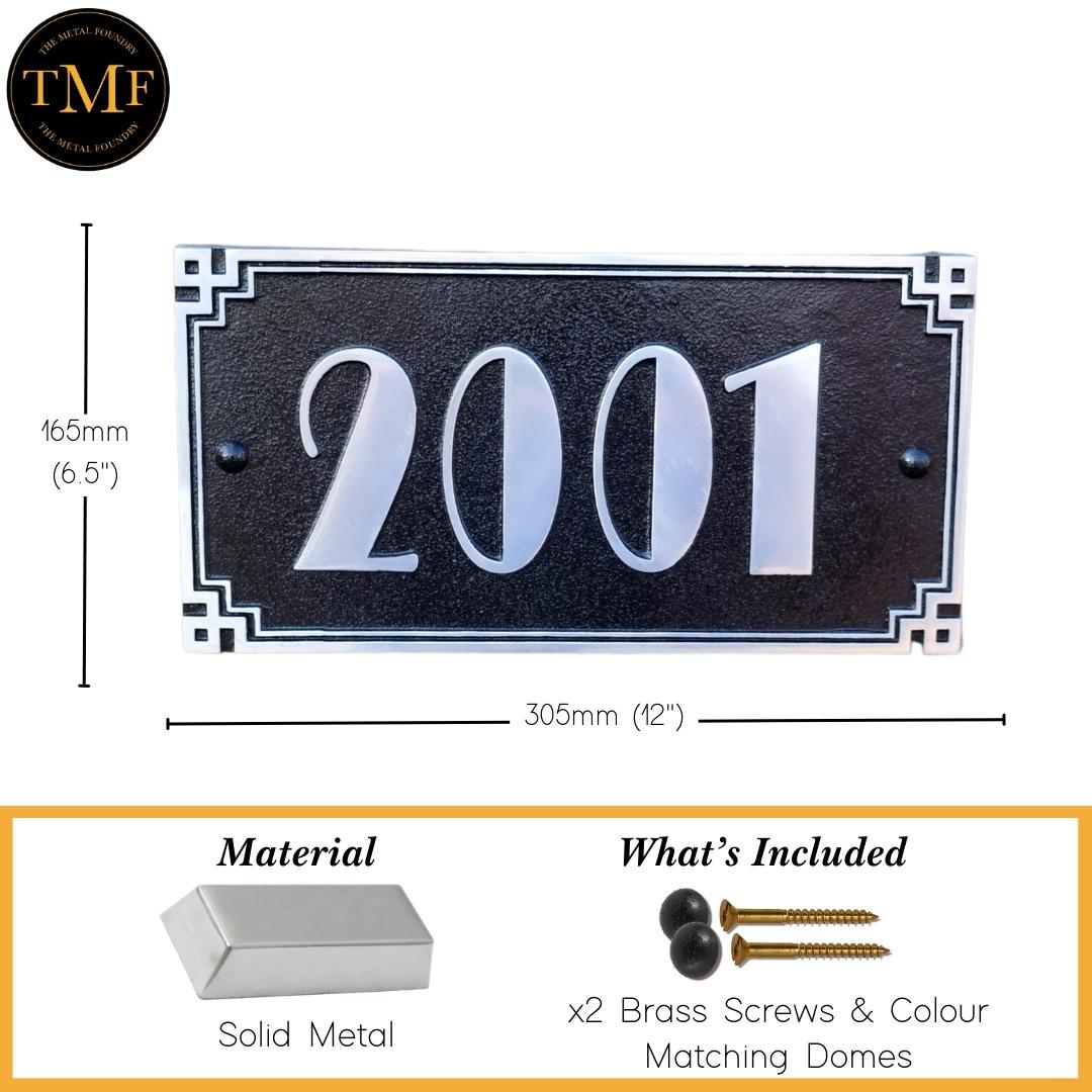 Large Cubic Art Deco House Number Sign - The Metal Foundry