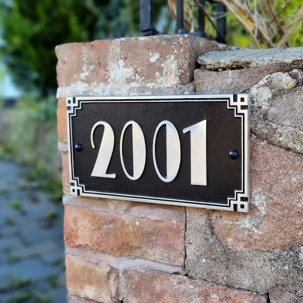 Large Cubic Art Deco House Number Sign - The Metal Foundry