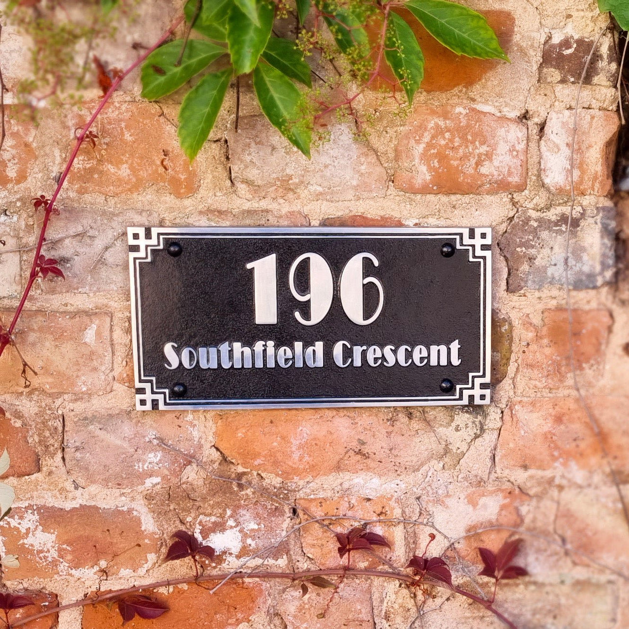 Large Cubic Art Deco Street & Number Sign - The Metal Foundry