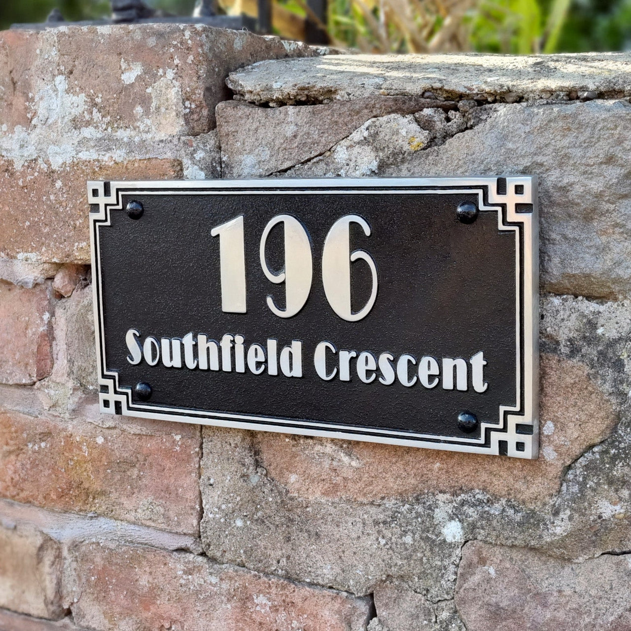 Large Cubic Art Deco Street & Number Sign - The Metal Foundry