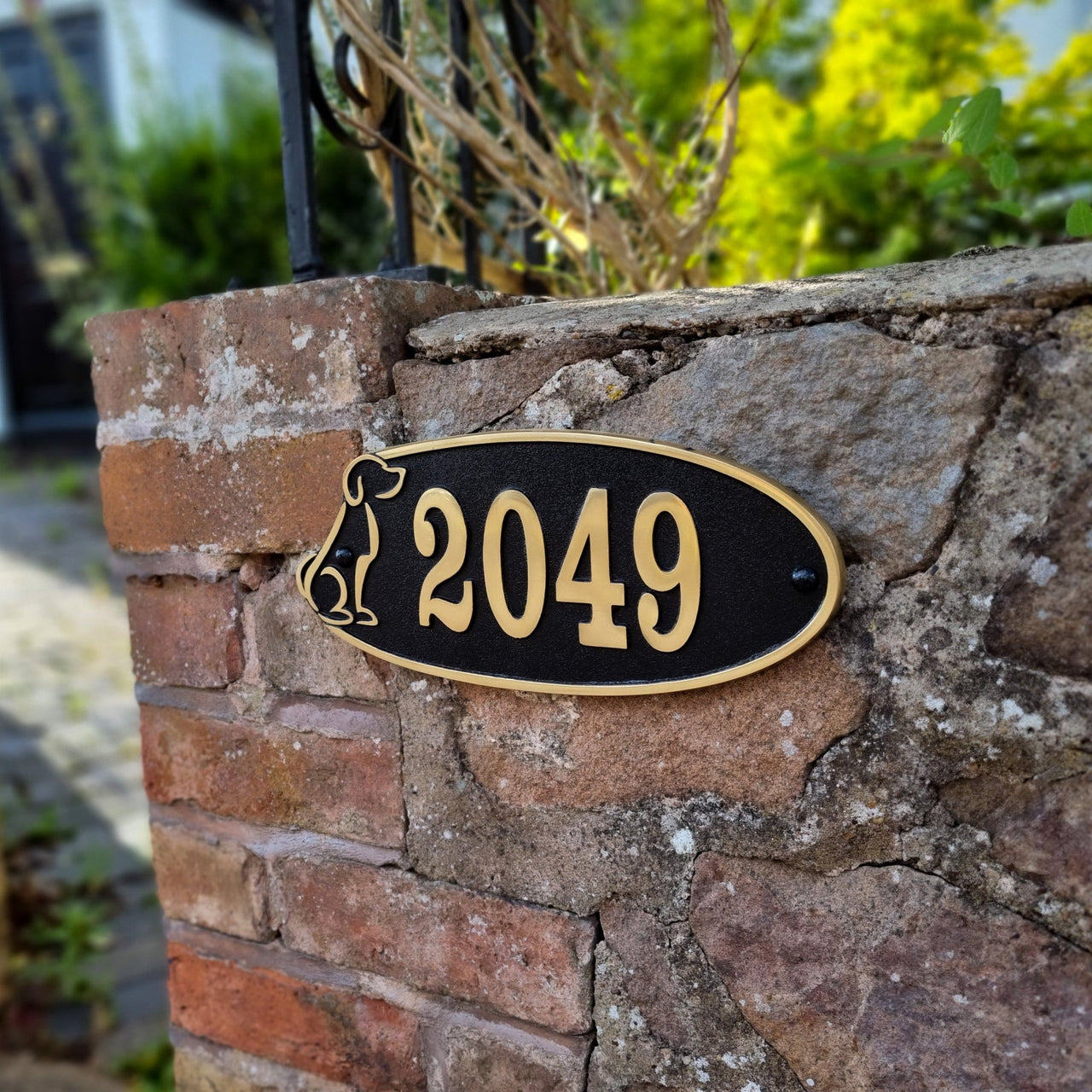 Large Dog Lovers House Number Sign - The Metal Foundry