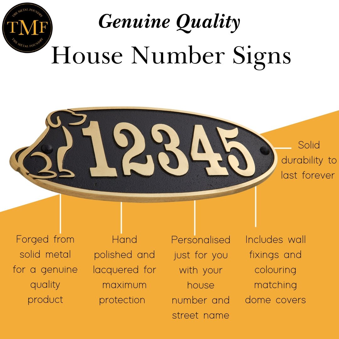Large Dog Lovers House Number Sign - The Metal Foundry