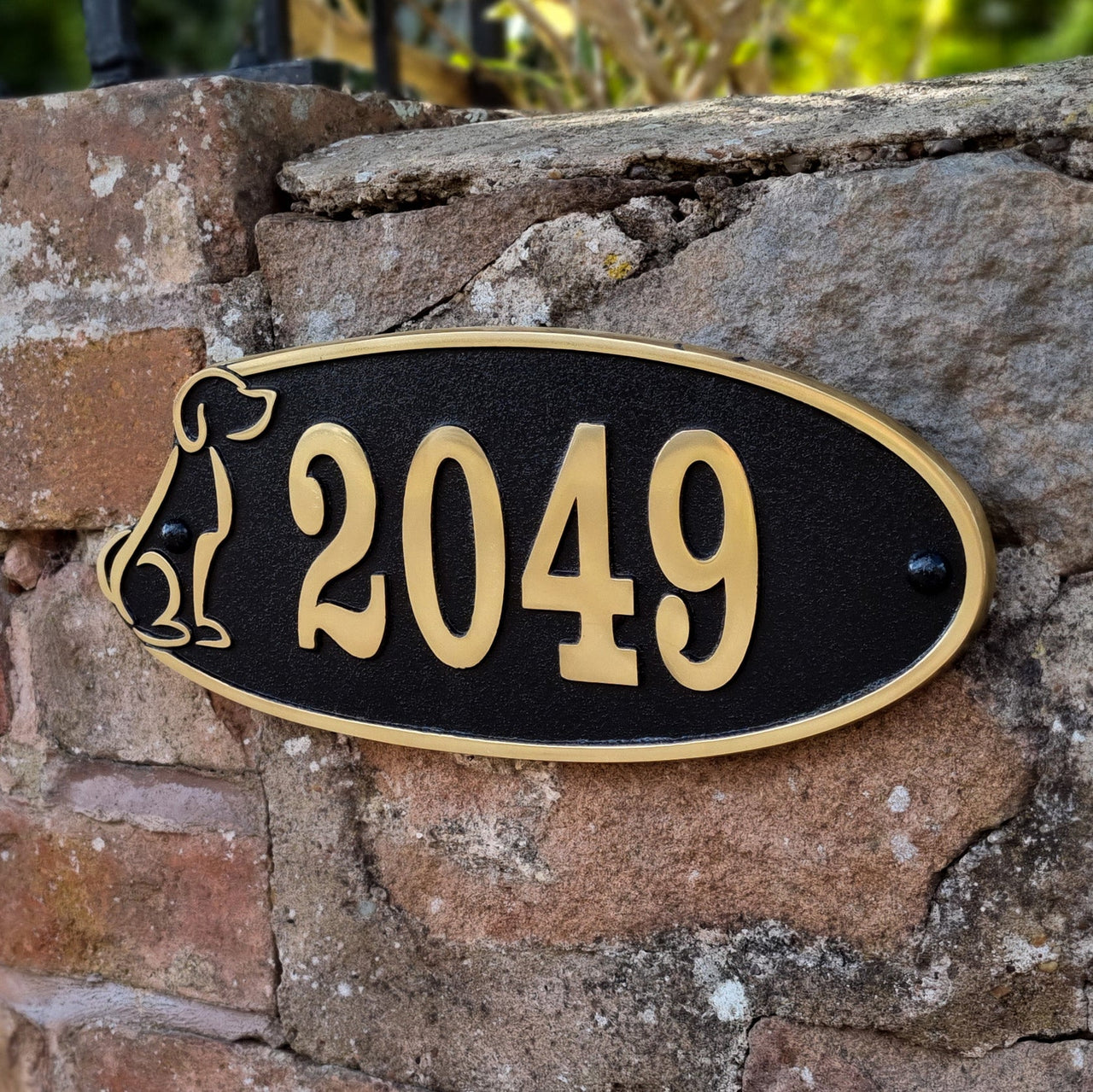 Large Dog Lovers House Number Sign - The Metal Foundry