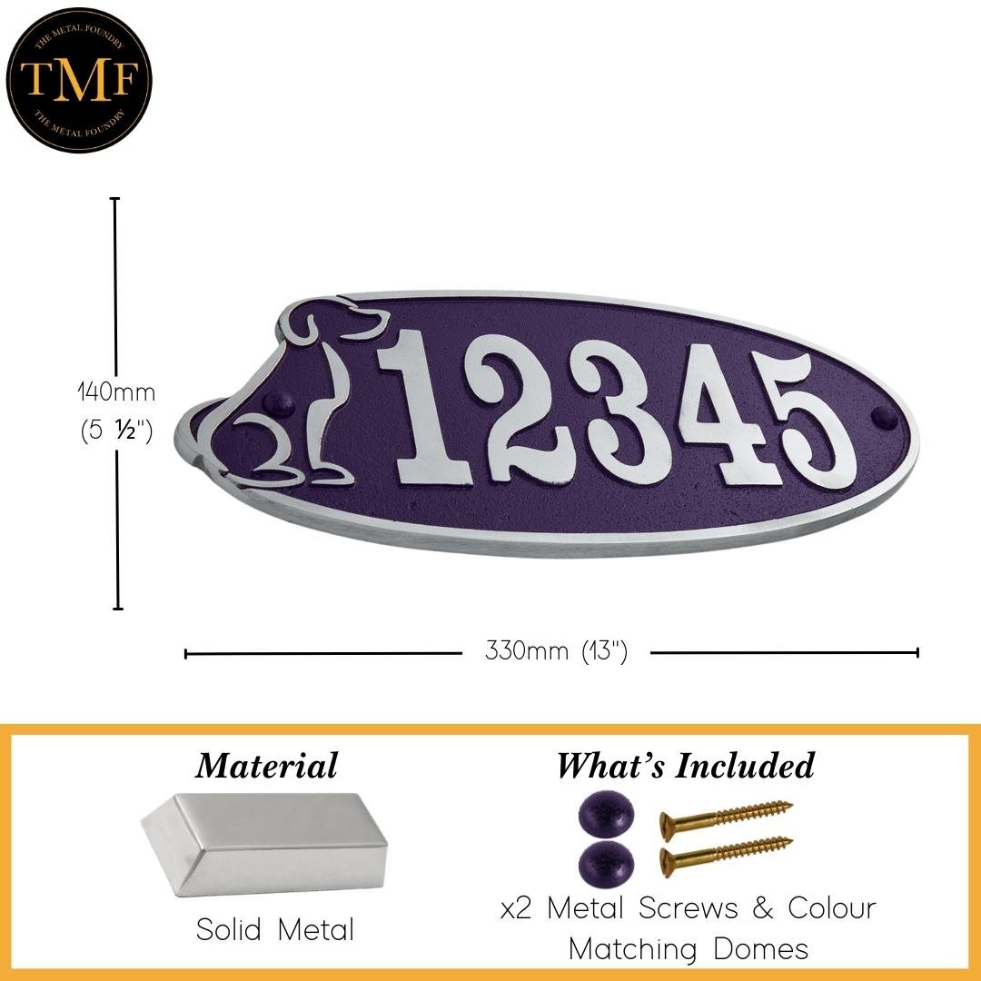 Large Dog Lovers House Number Sign - The Metal Foundry