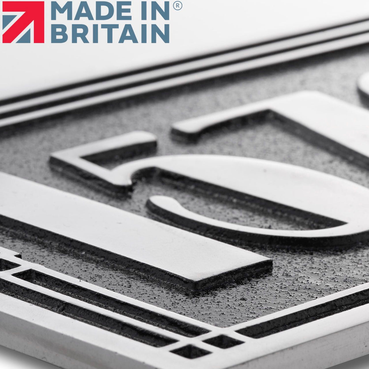 Large Linear Art Deco House Number Sign - The Metal Foundry