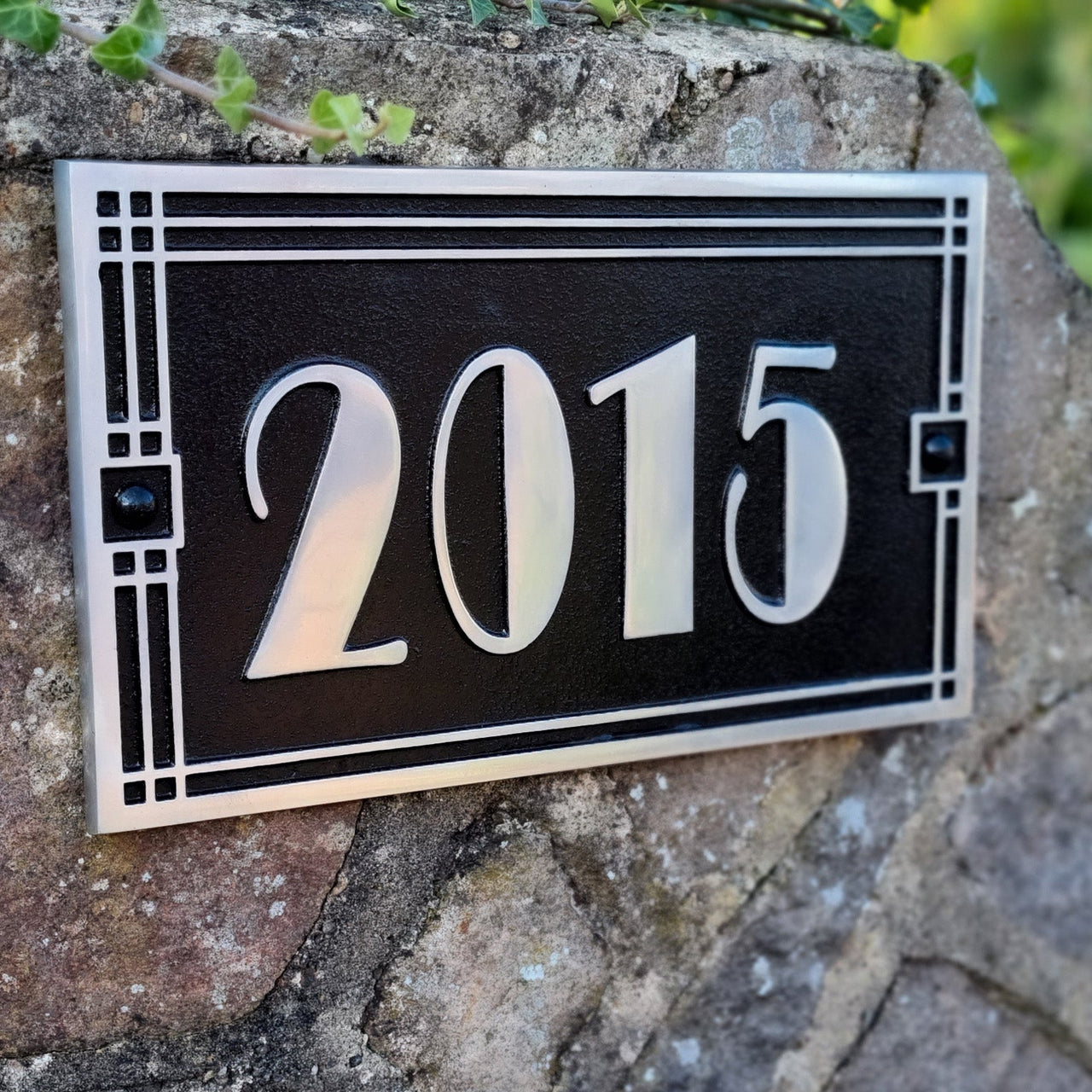 Large Linear Art Deco House Number Sign - The Metal Foundry