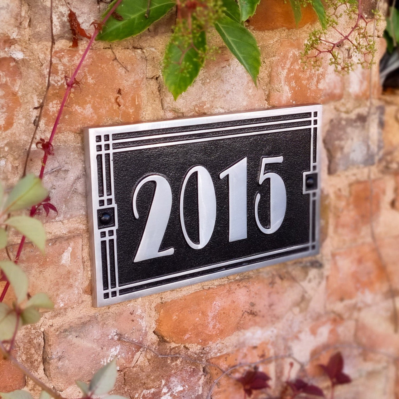 Large Linear Art Deco House Number Sign - The Metal Foundry