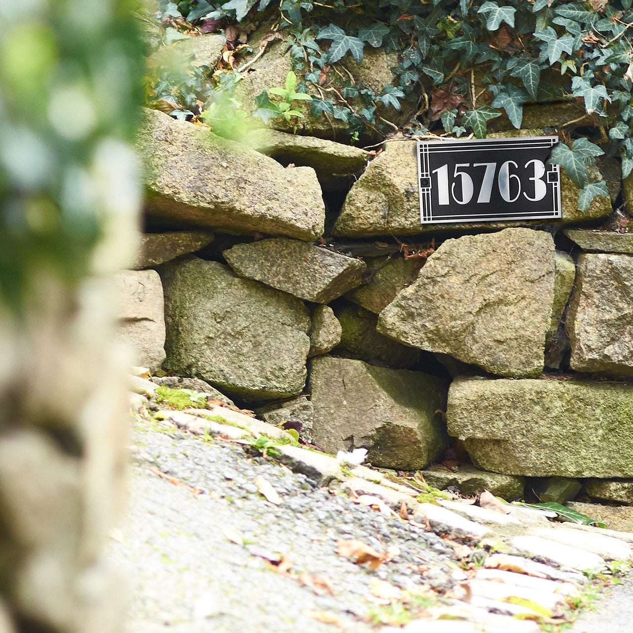 Large Linear Art Deco House Number Sign - The Metal Foundry