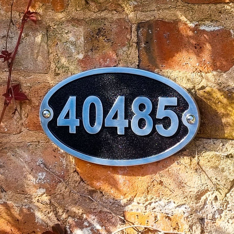 Large Oval Traditional House Number Sign - The Metal Foundry