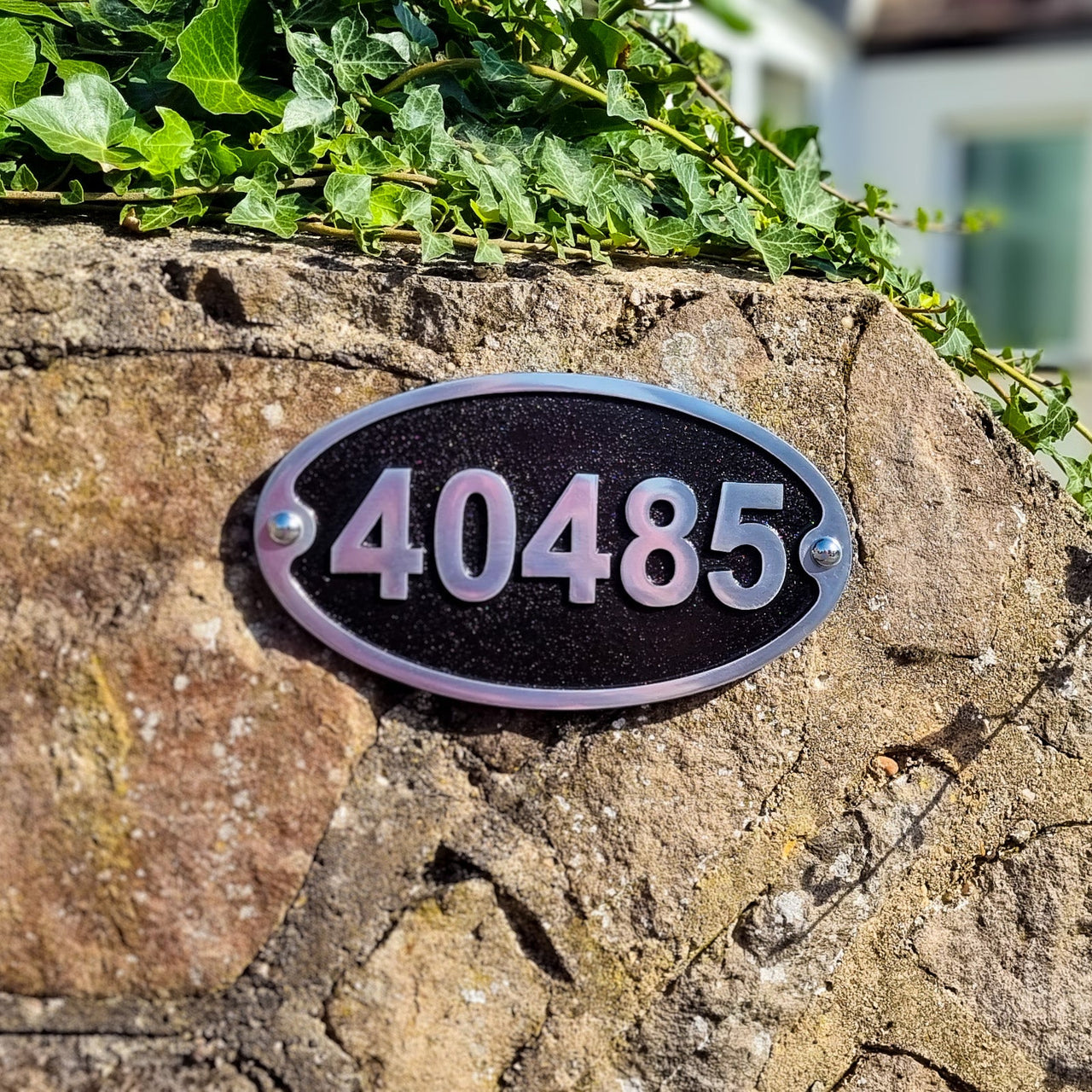 Large Oval Traditional House Number Sign - The Metal Foundry