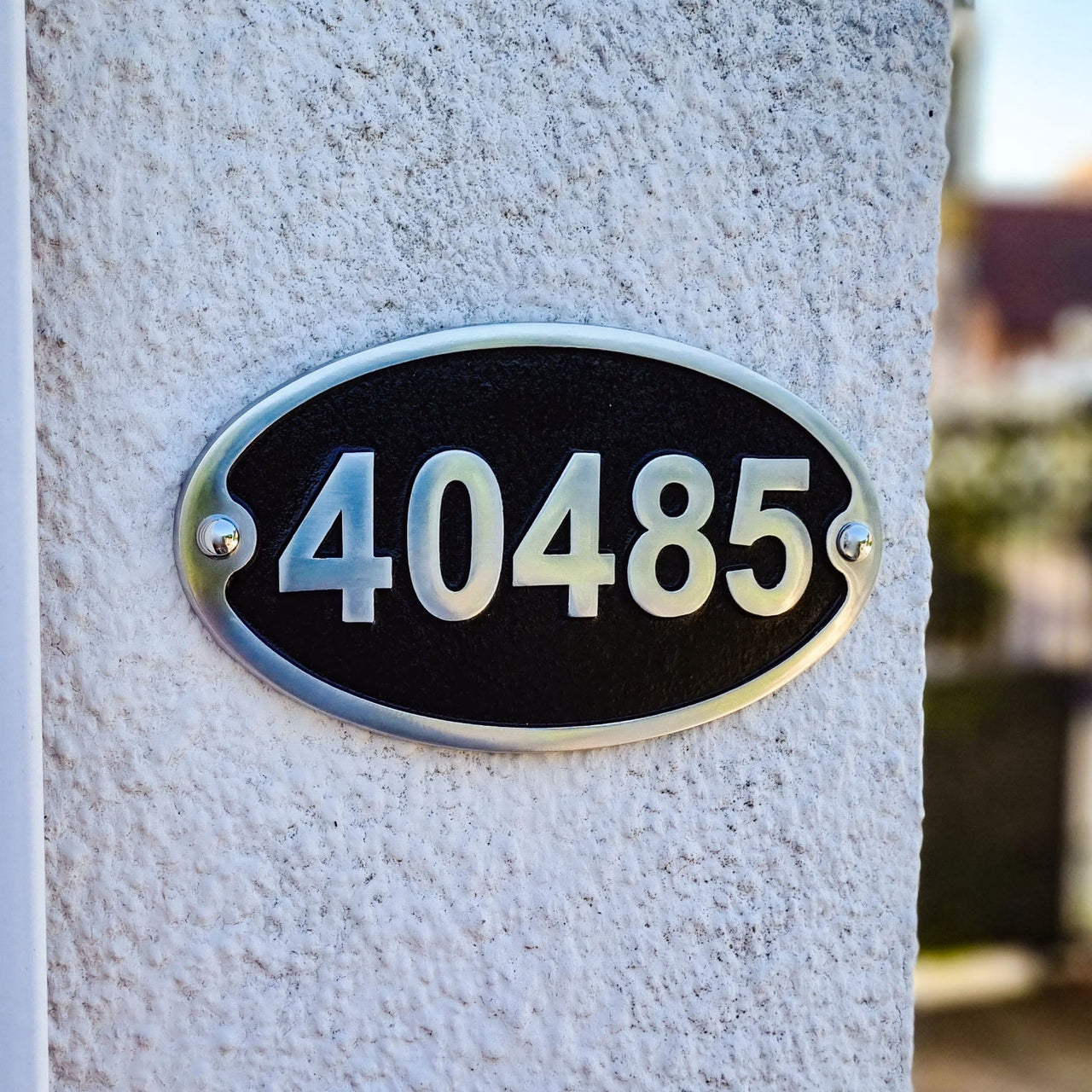 Large Oval Traditional House Number Sign - The Metal Foundry