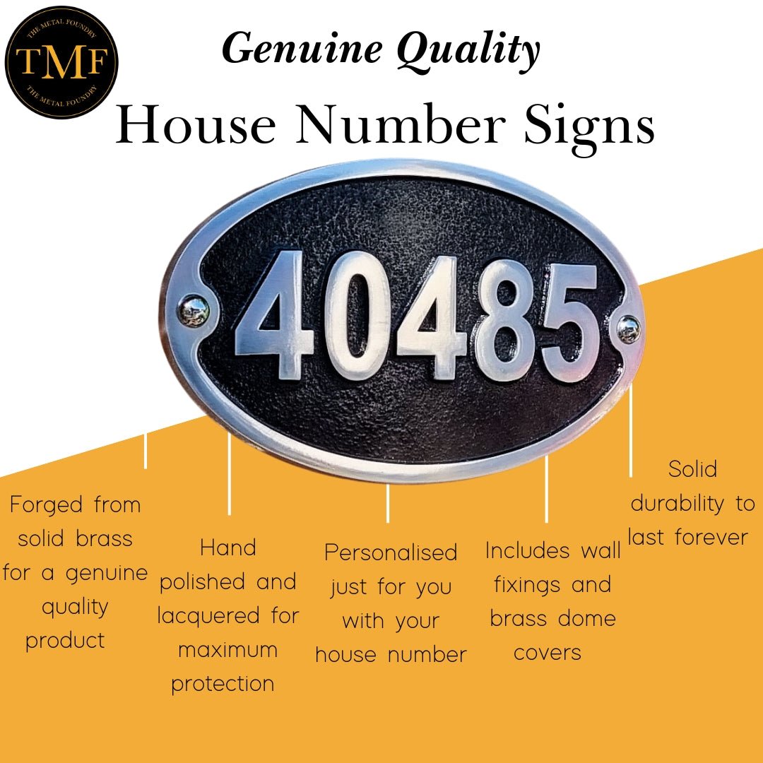 Large Oval Traditional House Number Sign - The Metal Foundry