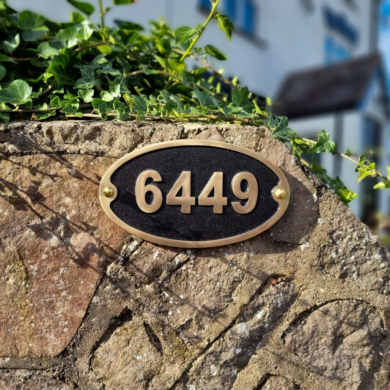 Large Oval Traditional House Number Sign - The Metal Foundry