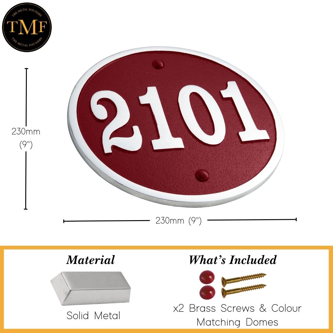 Large Round Modern Style House Number Sign - The Metal Foundry