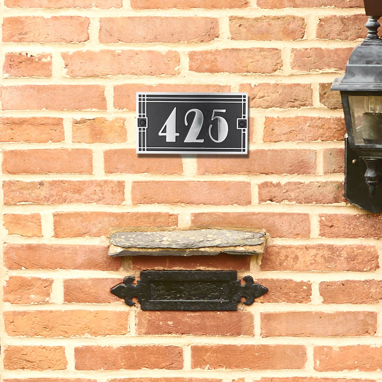 Medium Linear Art Deco House Number Sign - The Metal Foundry