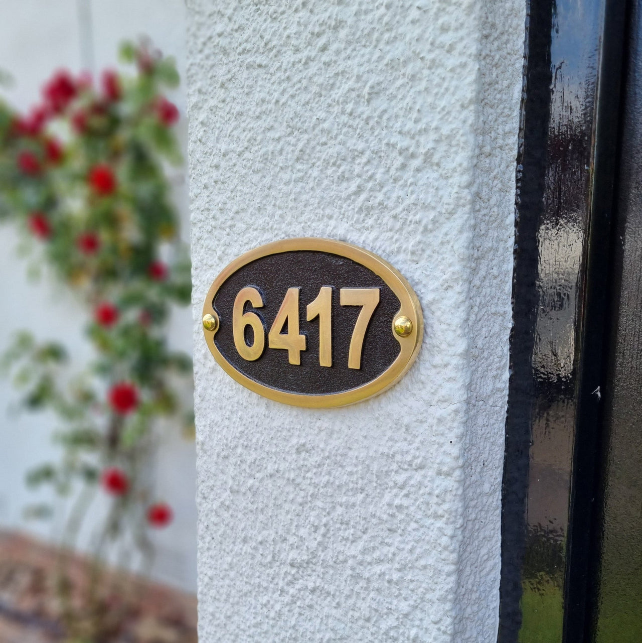 Medium Oval Traditional House Number Sign - The Metal Foundry