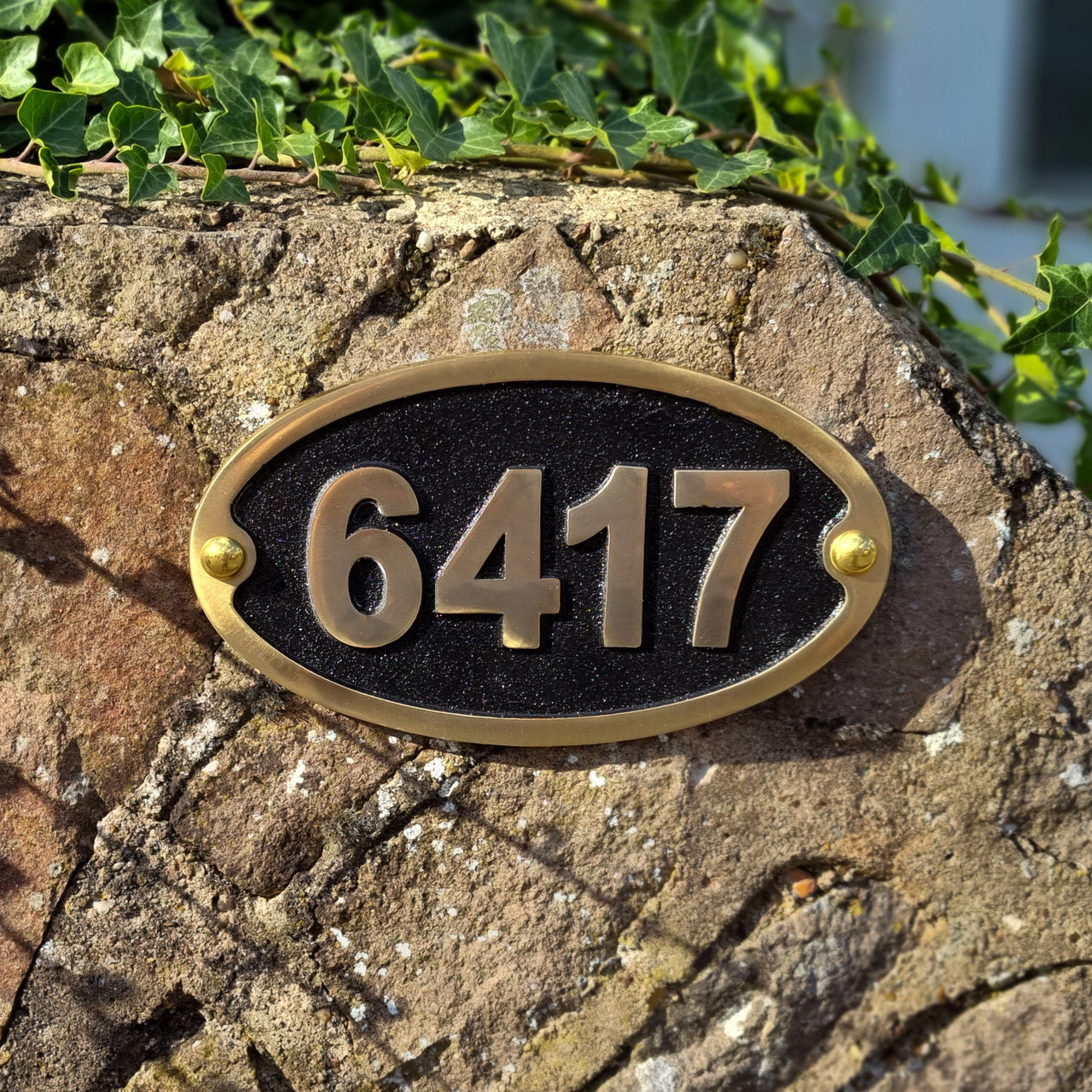 Medium Oval Traditional House Number Sign - The Metal Foundry