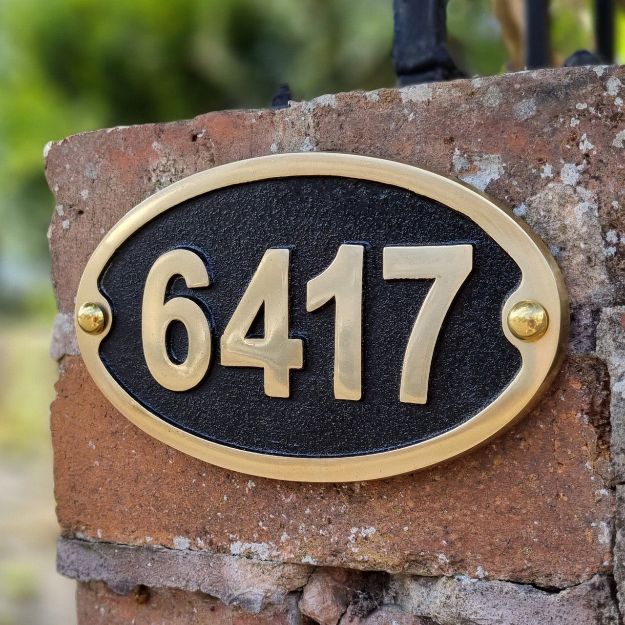 Medium Oval Traditional House Number Sign - The Metal Foundry