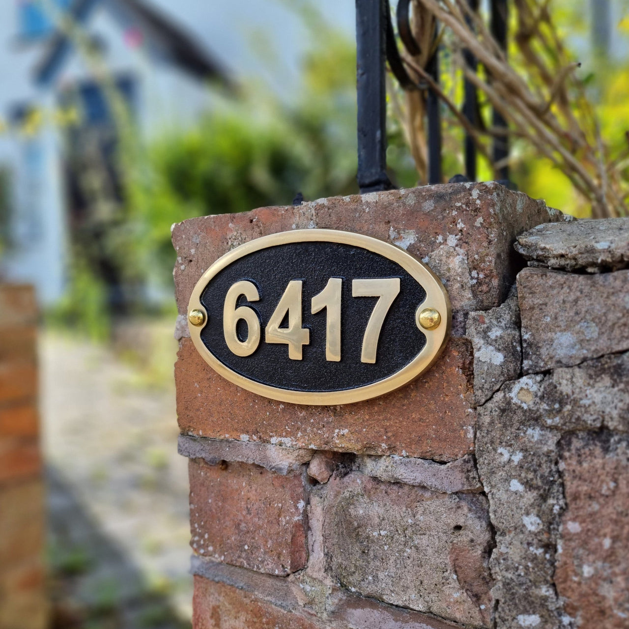 Medium Oval Traditional House Number Sign - The Metal Foundry