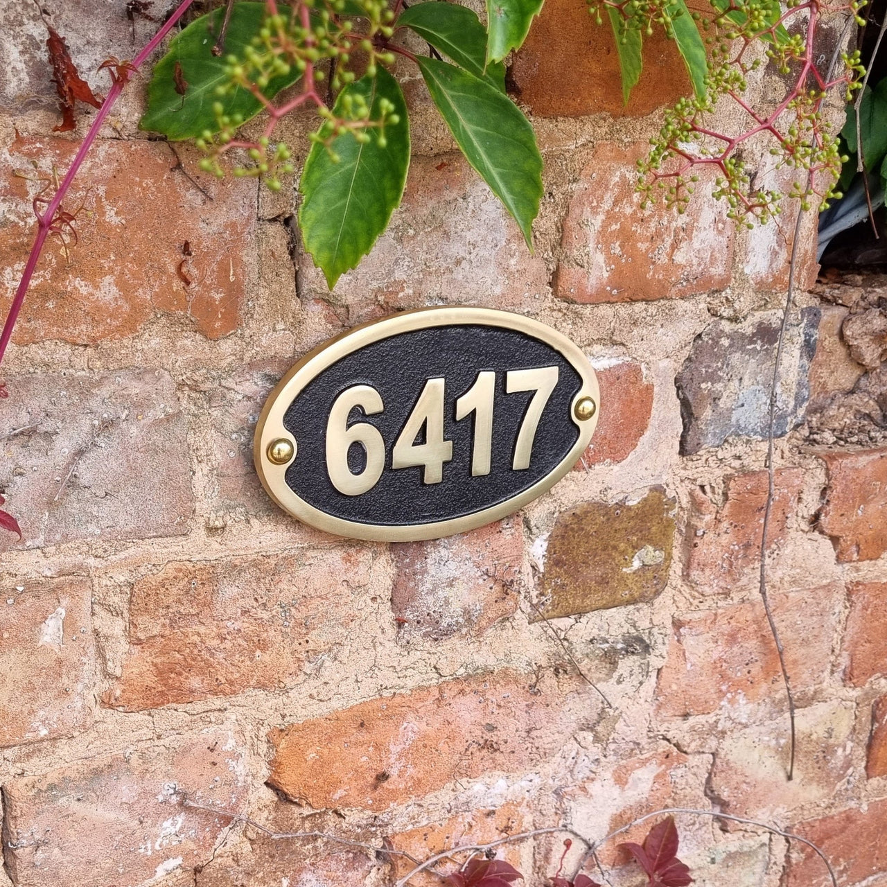Medium Oval Traditional House Number Sign - The Metal Foundry