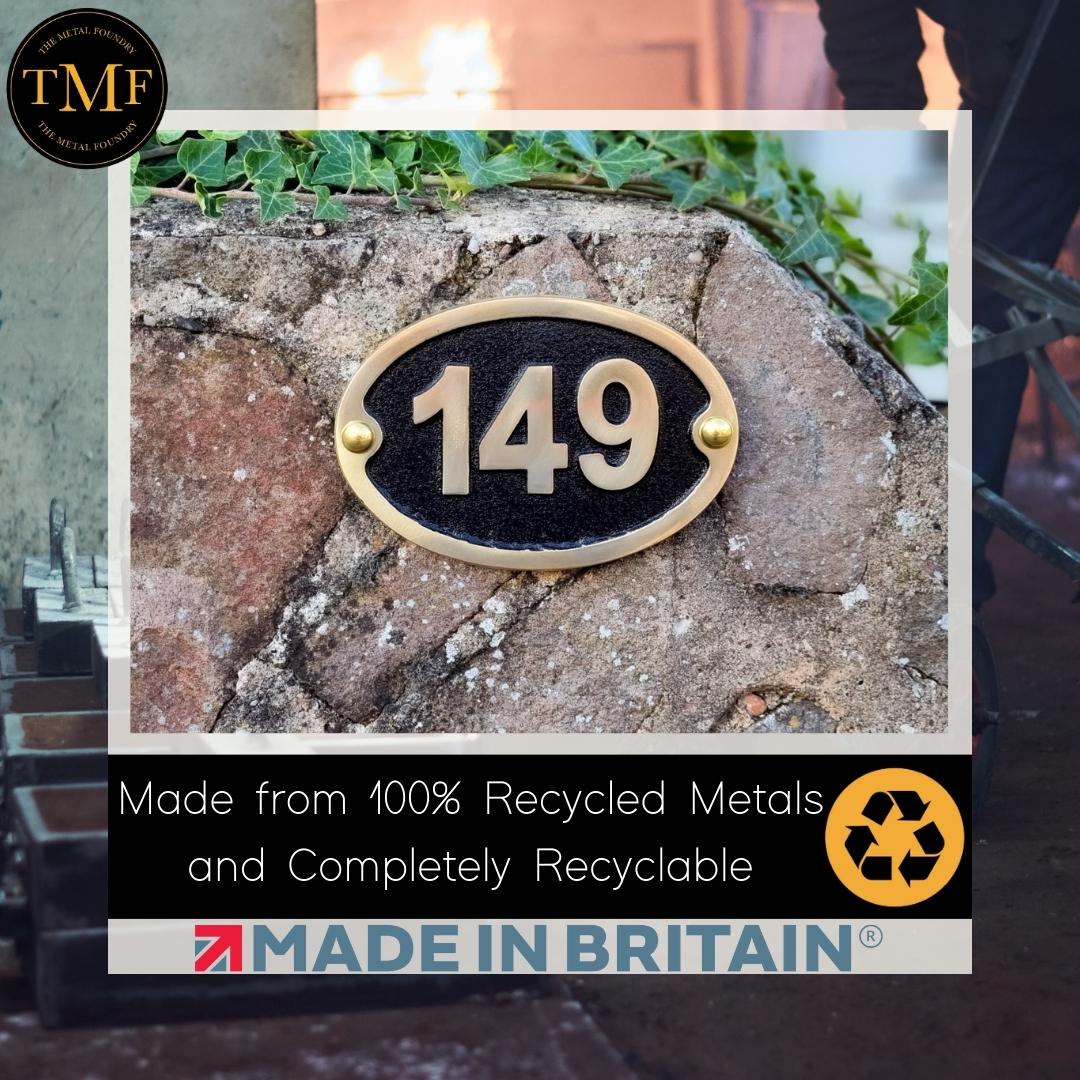 Medium Oval Traditional House Number Sign - The Metal Foundry