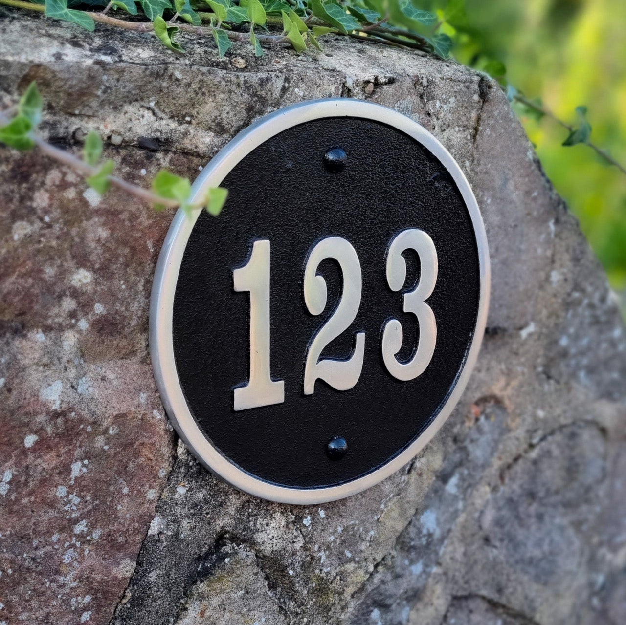 Medium Round Modern Style House Number Sign - The Metal Foundry