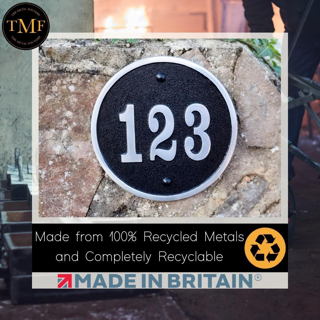 Medium Round Modern Style House Number Sign - The Metal Foundry