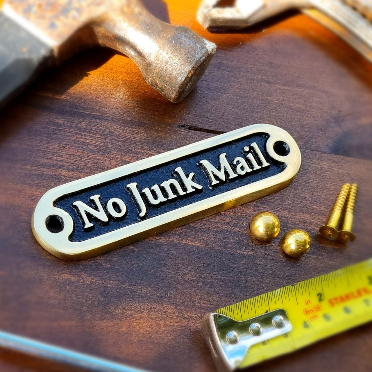 'No Junk Mail' Door Sign - The Metal Foundry