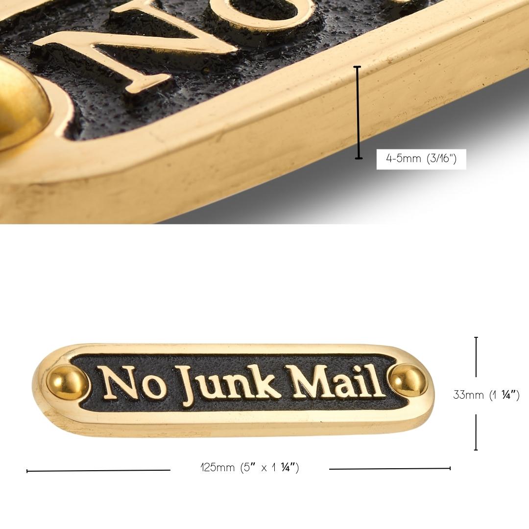 'No Junk Mail' Door Sign - The Metal Foundry