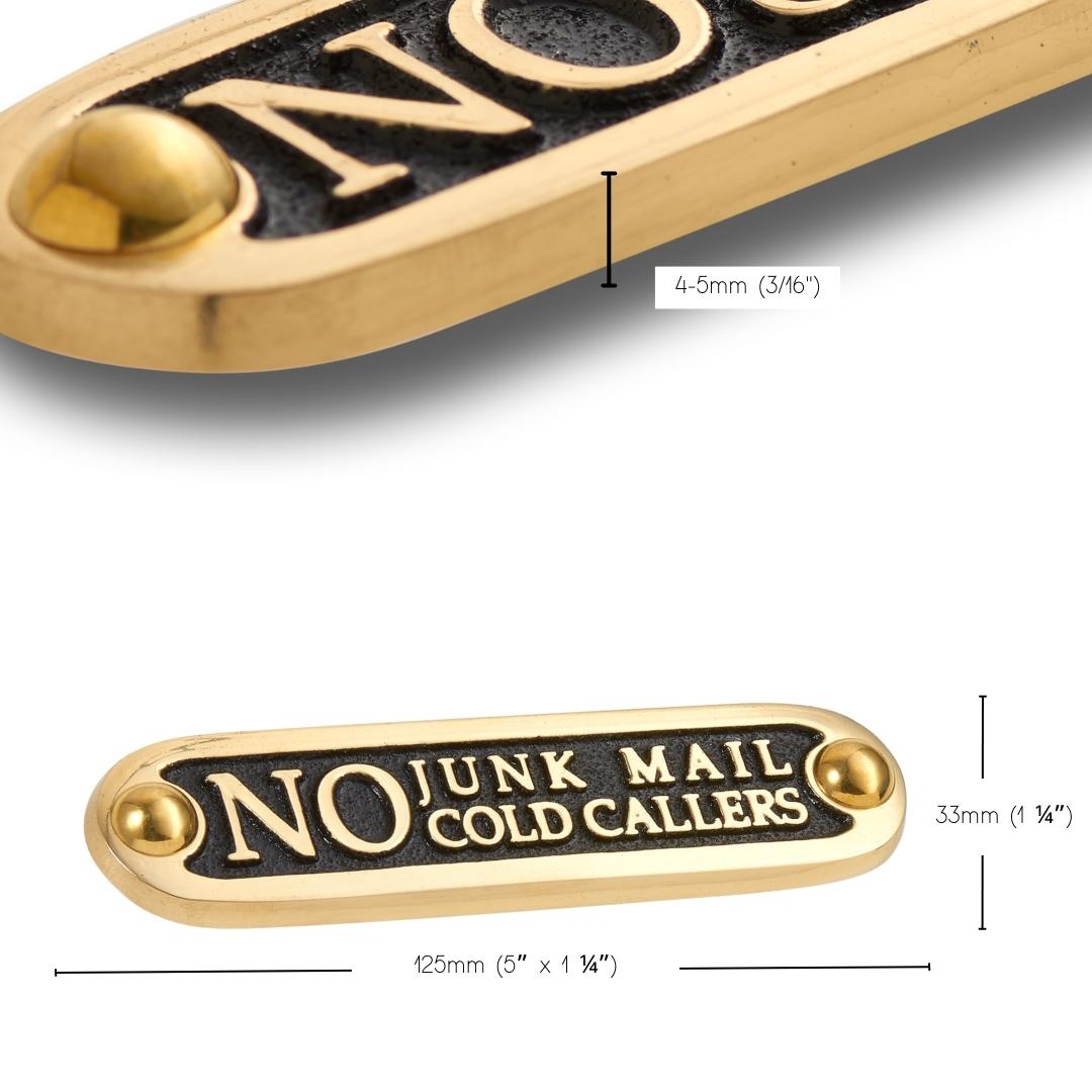 'No Junk Mail, No Cold Callers' Door Sign - The Metal Foundry