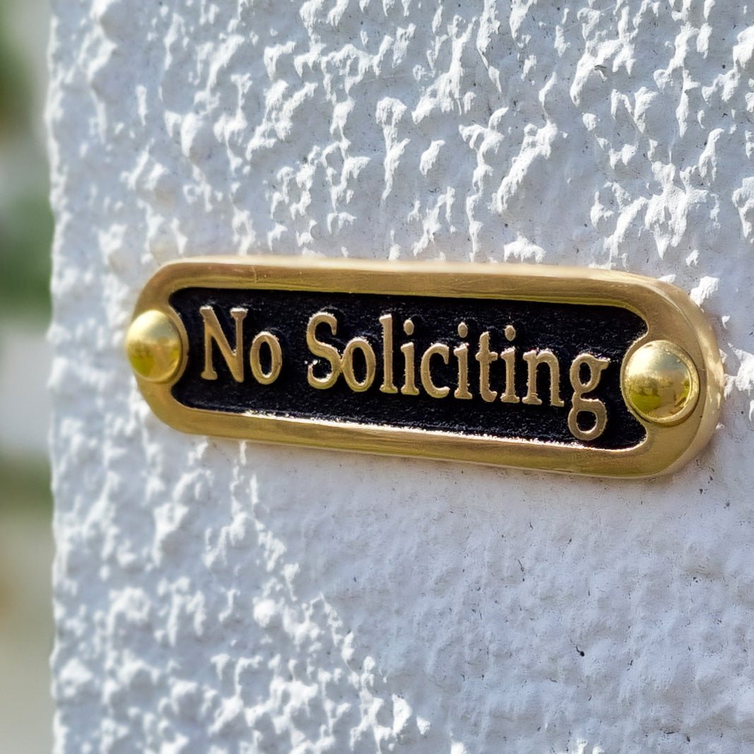 'No Soliciting' Door Sign - The Metal Foundry