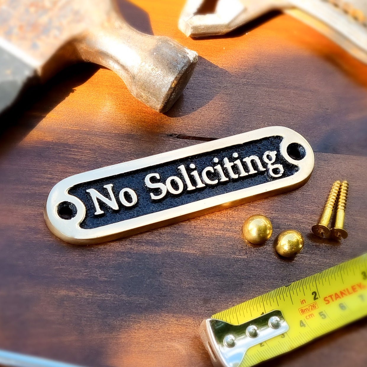 'No Soliciting' Door Sign - The Metal Foundry