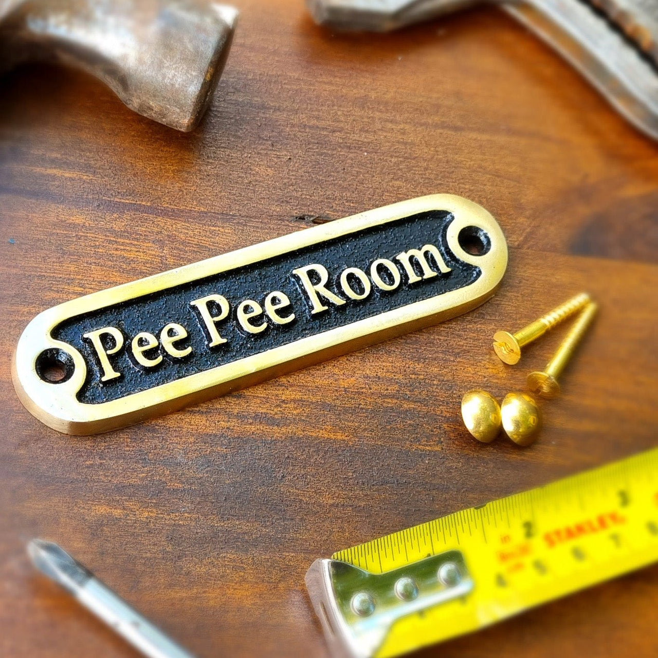 'Pee Pee Room' Door Sign - The Metal Foundry