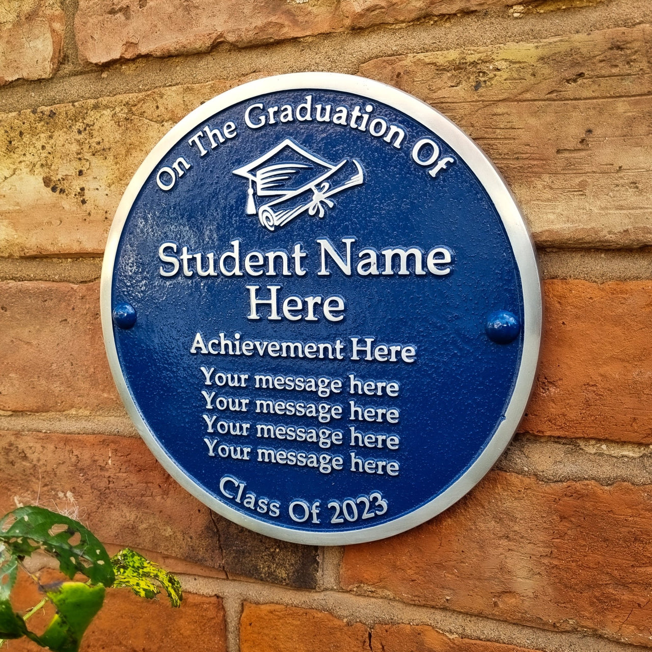 Personalised Blue Plaque 200mm (8