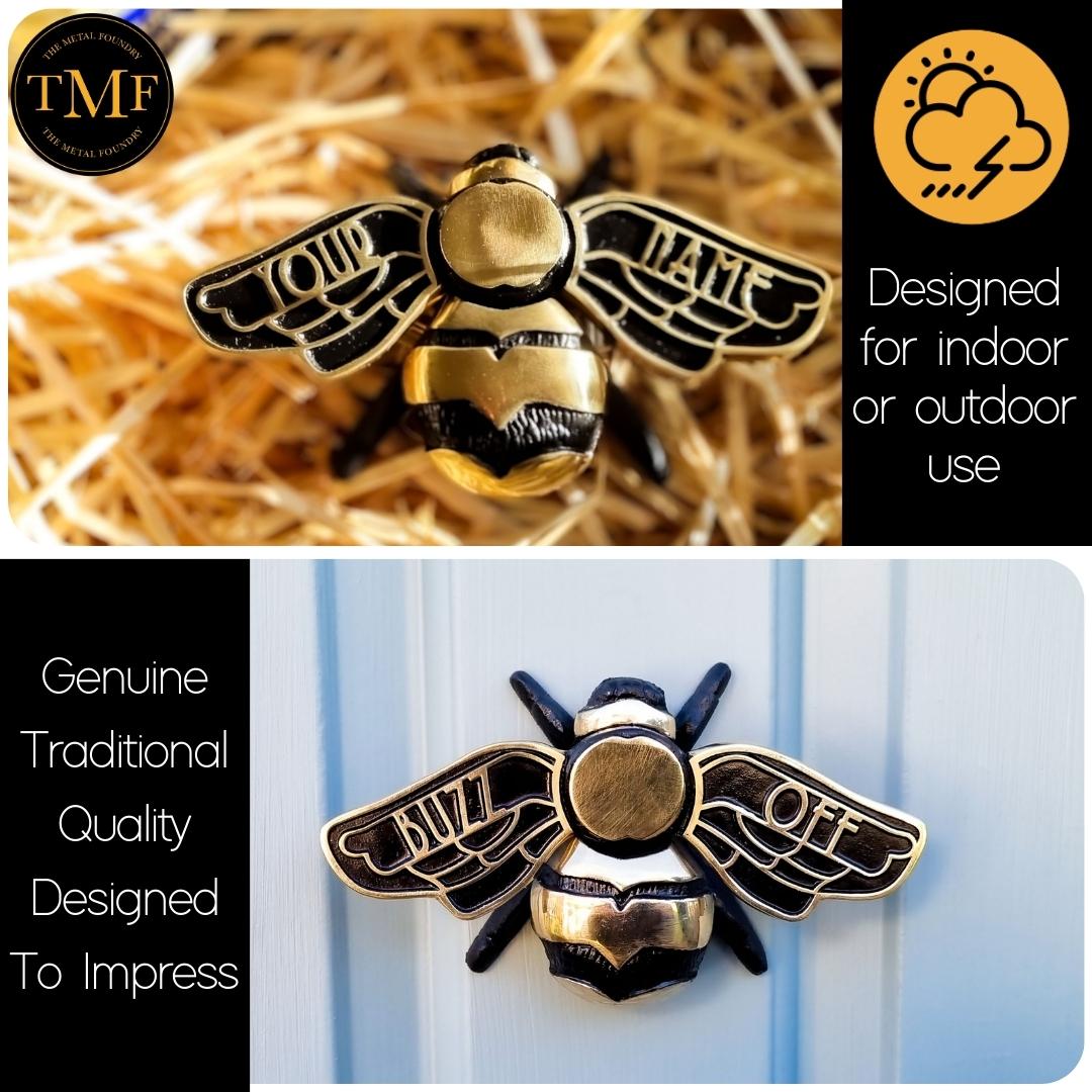 Personalised Bumble Bee Door Knocker - The Metal Foundry