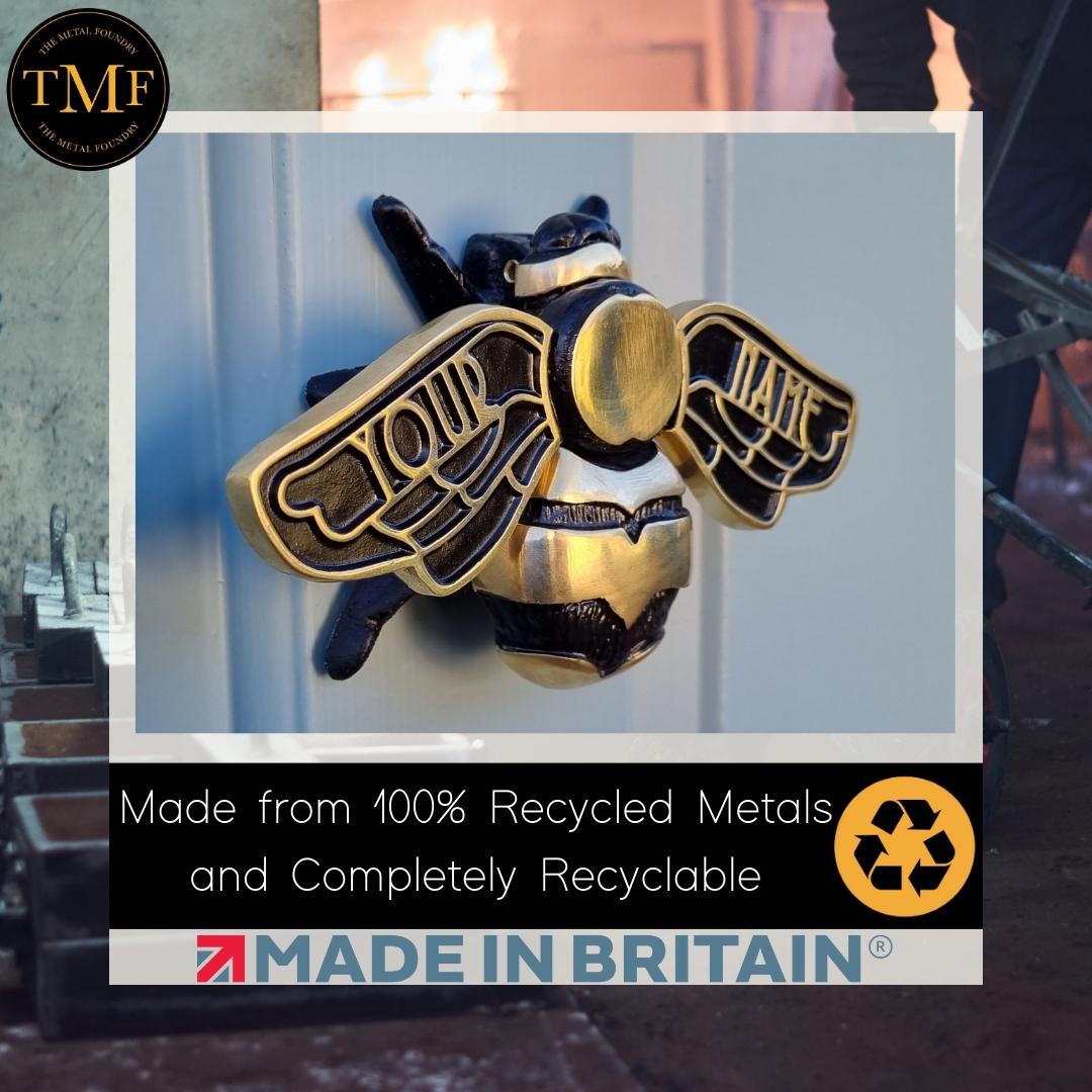 Personalised Bumble Bee Door Knocker - The Metal Foundry