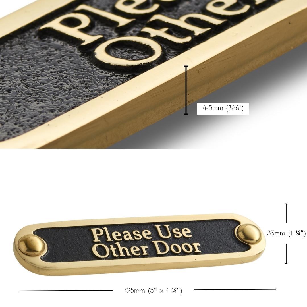 'Please Use Other Door' Sign - The Metal Foundry