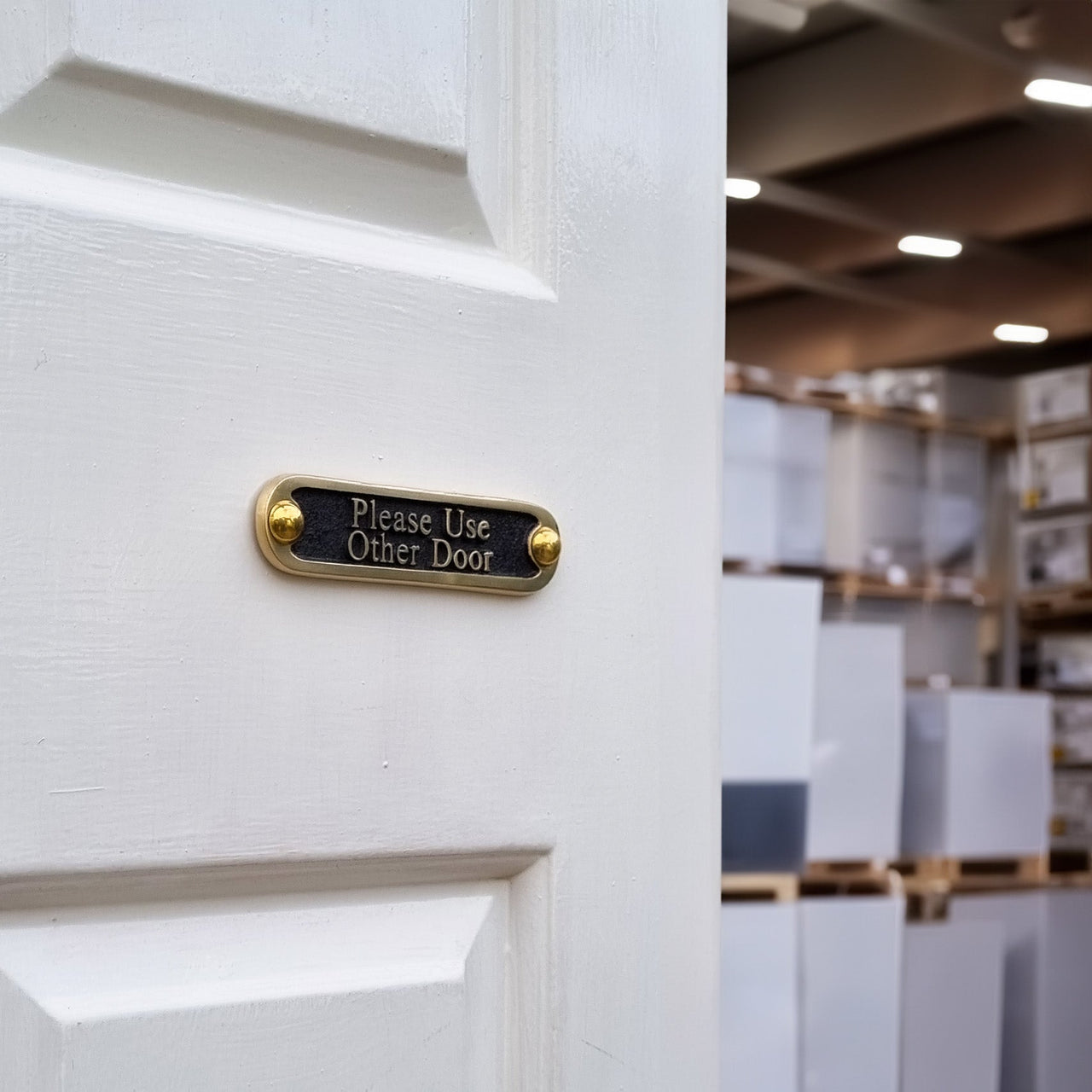 'Please Use Other Door' Sign - The Metal Foundry