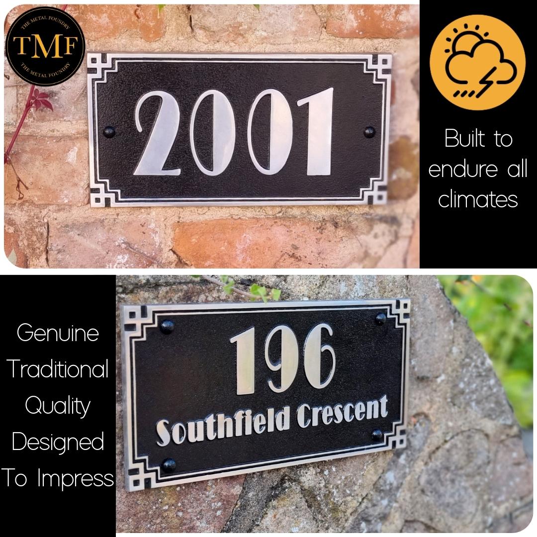 Regular Cubic Art Deco House Number Sign - The Metal Foundry