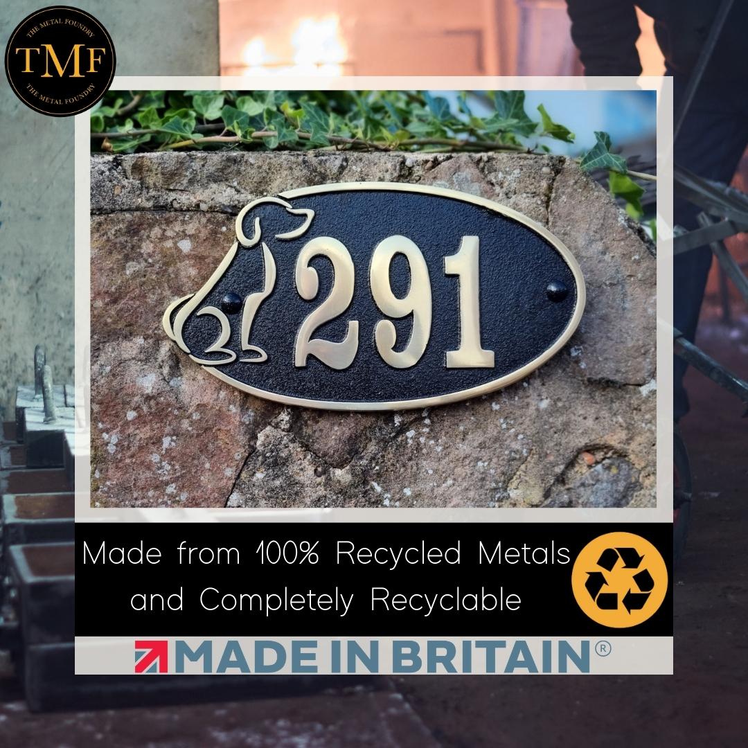 Regular Dog Lovers House Number Sign - The Metal Foundry