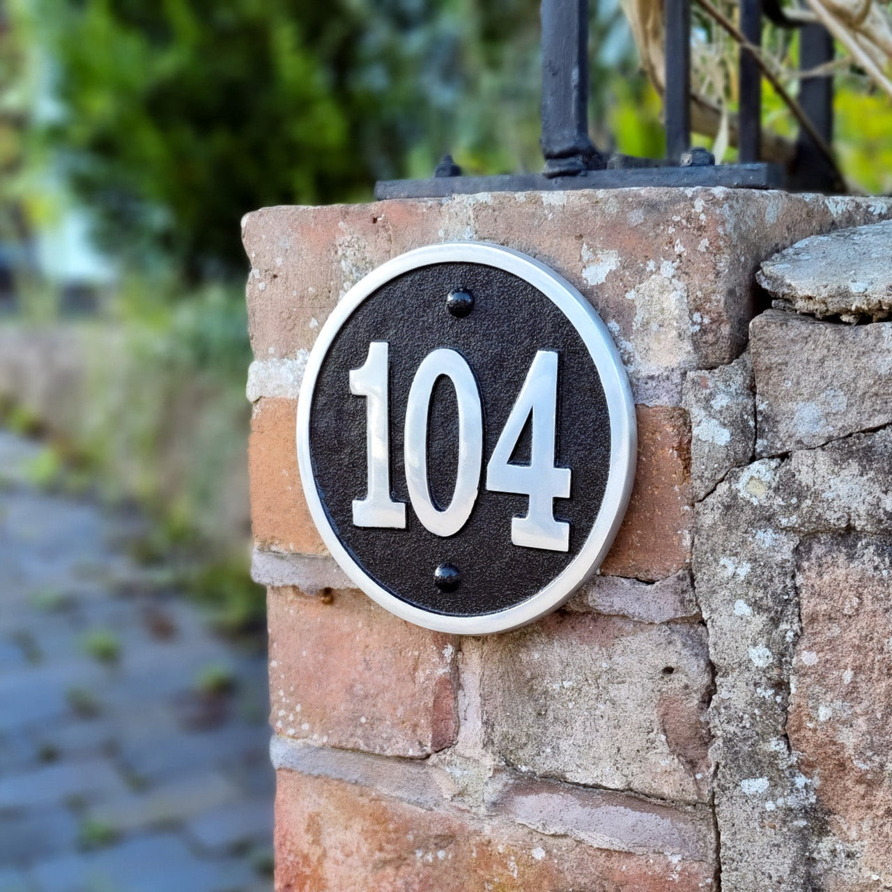 Small Round Modern Style House Number Sign - The Metal Foundry
