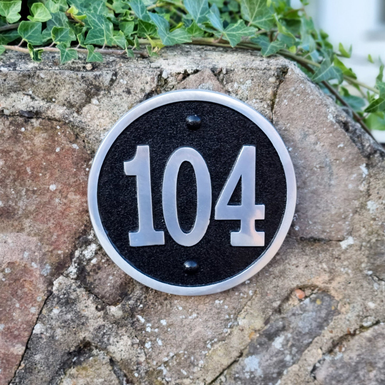 Small Round Modern Style House Number Sign - The Metal Foundry