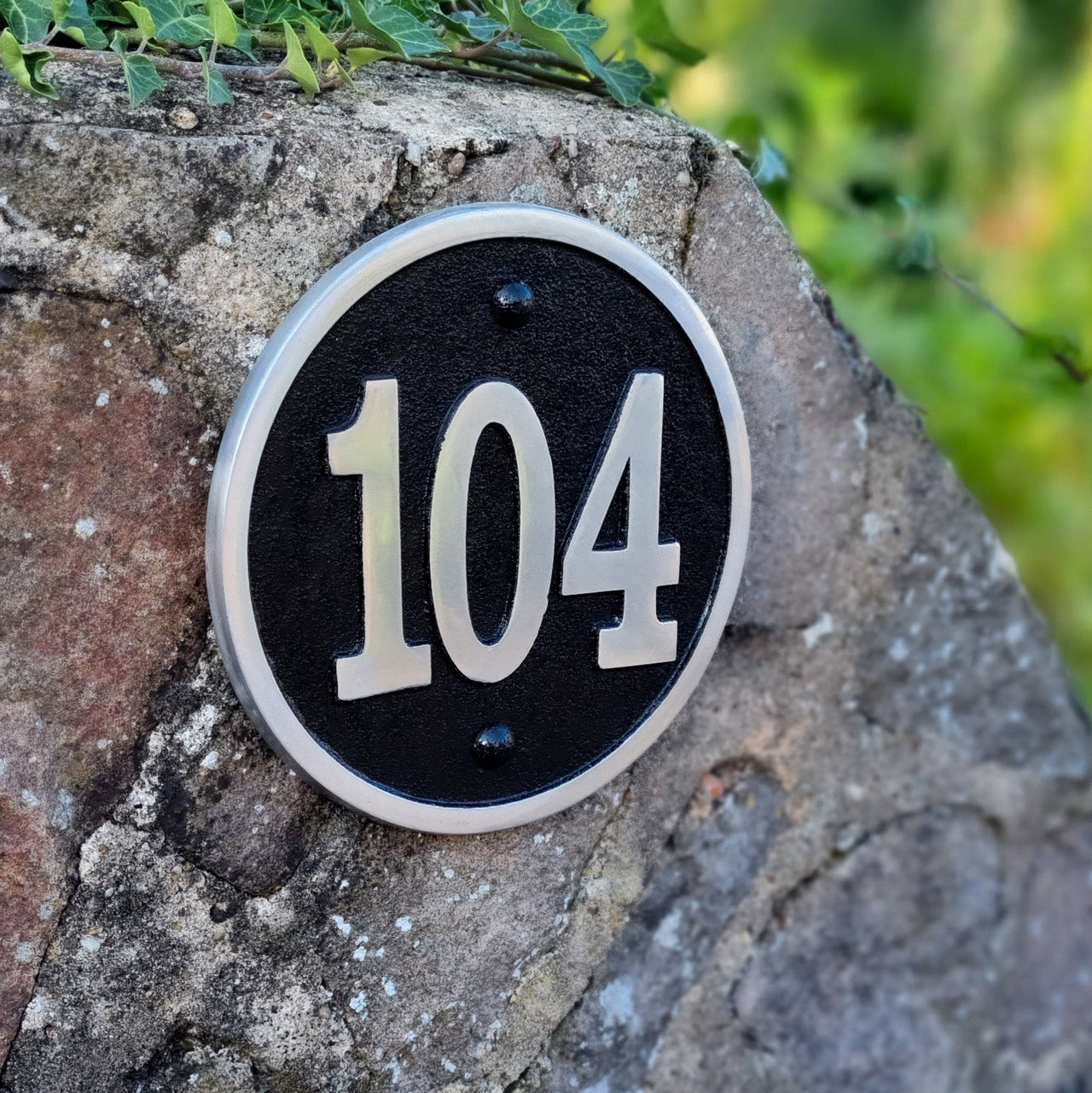 Small Round Modern Style House Number Sign - The Metal Foundry